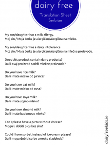 Translation Sheet Serbian