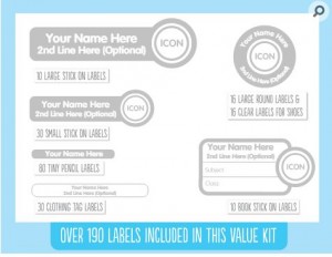 Personalised School Labels Value Kit