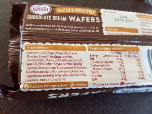 Kelkin Chocolate Cream Wafers Ingredients