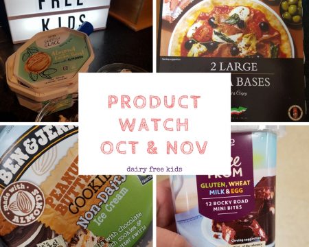 Dairy Free Product Watch - new free from products for October and November. Including ice-creams, pizza bases, pancake mix and Rocky Road!
